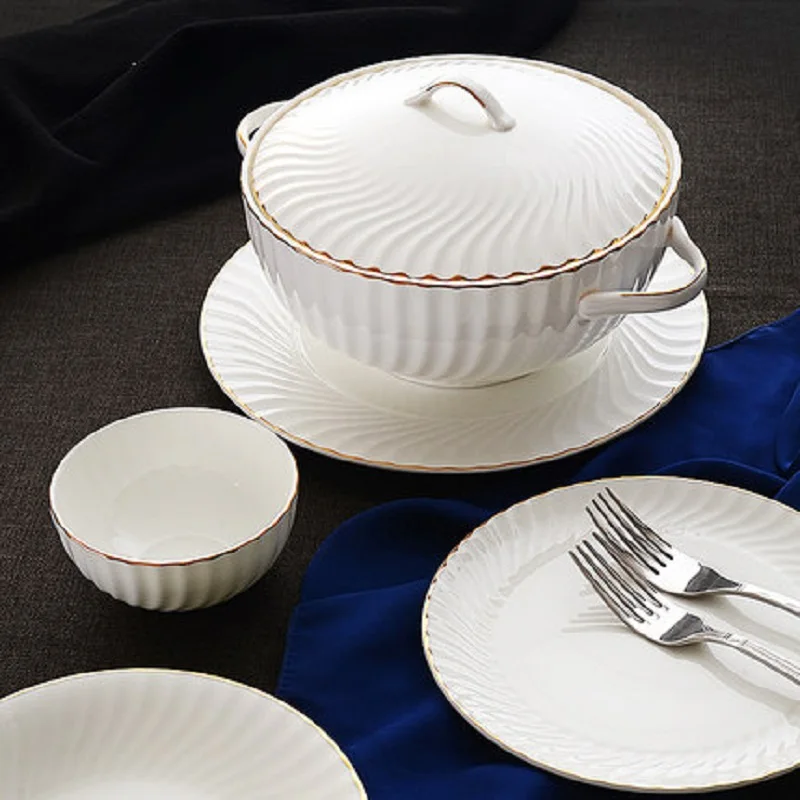Porselen yemek takimlari набор посуды vajilla de porcelana столовые приборы Tangshan костяной фарфор набор посуды набор столовой посуды для кухни