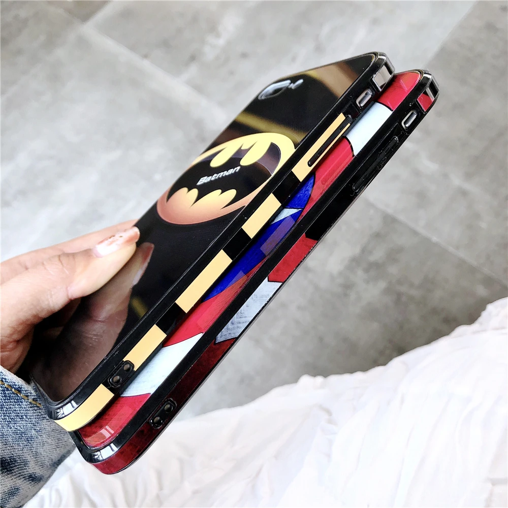Marvel Мстители супер герой Бэтмен Капитан Америка чехол для iPhone 7 Plus 8 6 X XS MAX XR Цвет