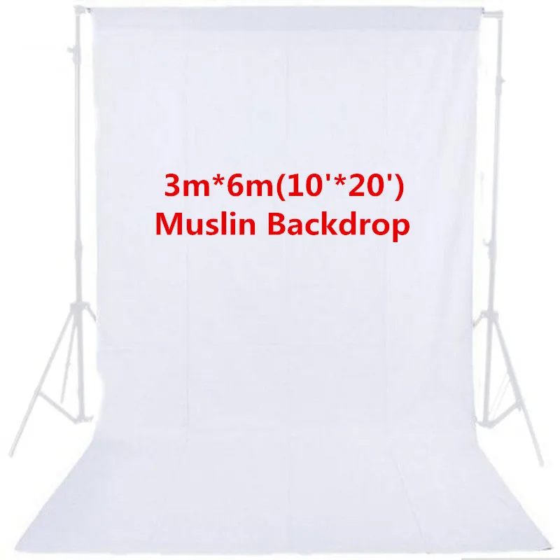 Комплект муслиновых фонов для фотостудии CY однотонные черные белые зеленые фоны
