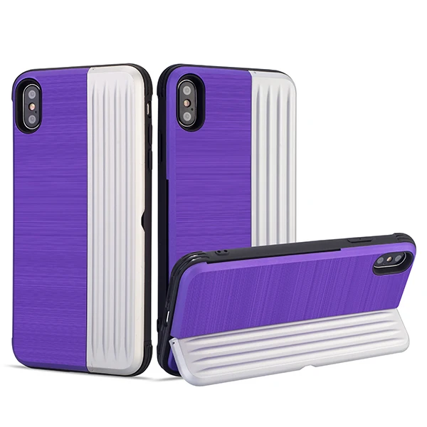 Фиолетовый Для iphone Xs Макс стоять чехол силиконовый чехол Kickstand чехол для iphone XR Xs 6 7 8 плюс полное покрытие - Цвет: Фиолетовый
