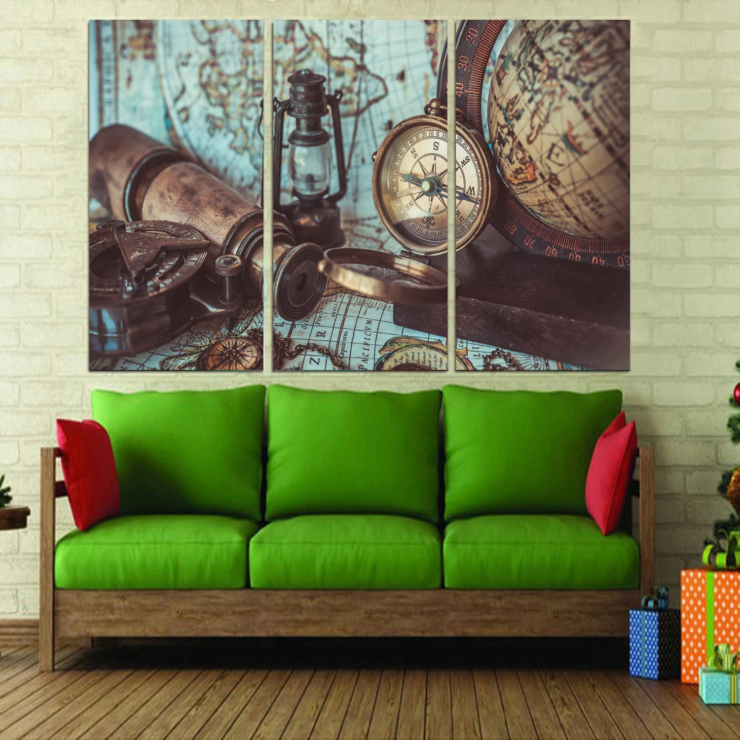 

Drop shipping 3 Panel printed painting Map painting Wall Art Picture Home Decoration Living Room Modern painting LS678