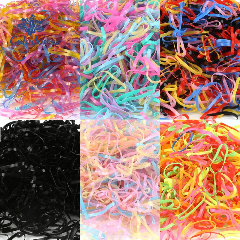 

2018 New Random Mixed Child Baby Hair Holders Rubber Bands Elastics Girl's Tie Gum Hair Accessories about 500PCS
