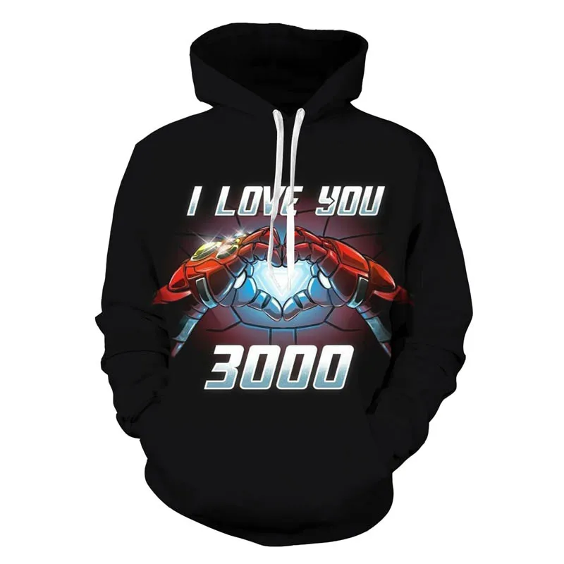Cosroad Мстители 4 Endgame Железный человек косплей Тони Старк I Love you 3000 толстовка с