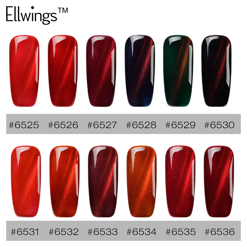 Ellwings 3 шт. огненно красный кошачий глаз Лаки для ногтей подарок двуглавый магниты