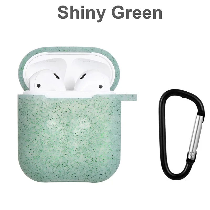 Shiny Green Блестящий силиконовый чехол для наушников, защитный чехол для Air Pods, беспроводной Чехол для наушников для Apple AirPods - Цвет: Shiny Green
