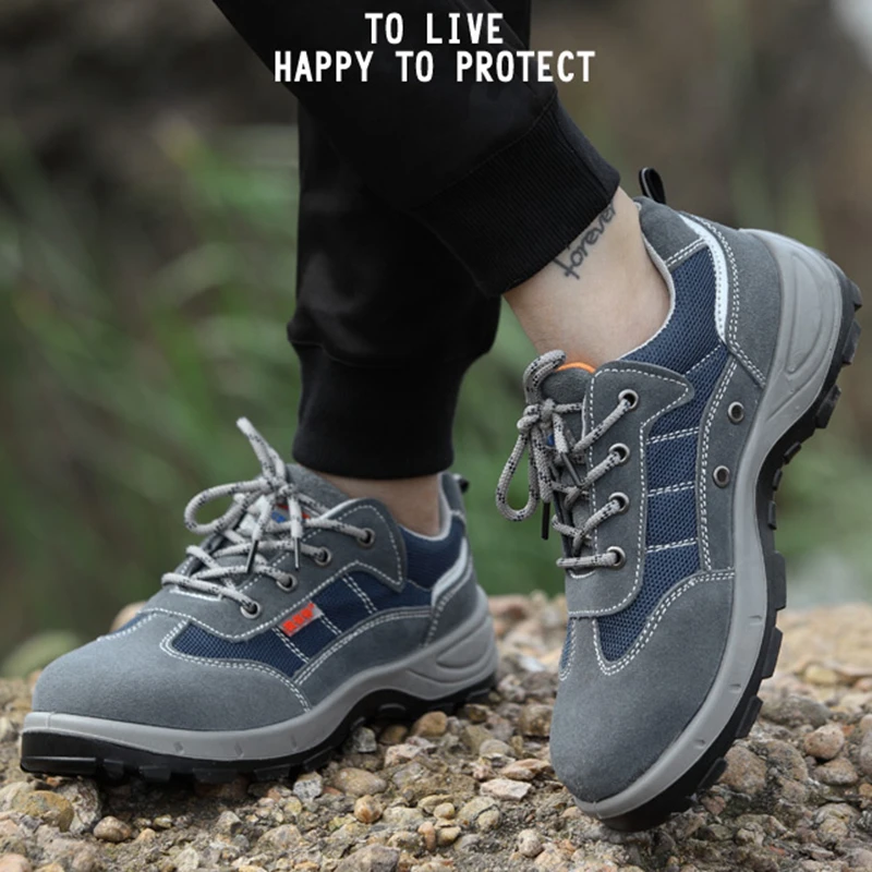 Мужская Рабочая обувь со стальным носком дышащая противоскользящая