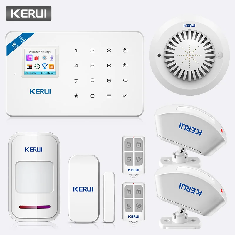 KERUI W18 TFT экран WIFI GSM домашняя охранная сигнализация PIR детектор движения