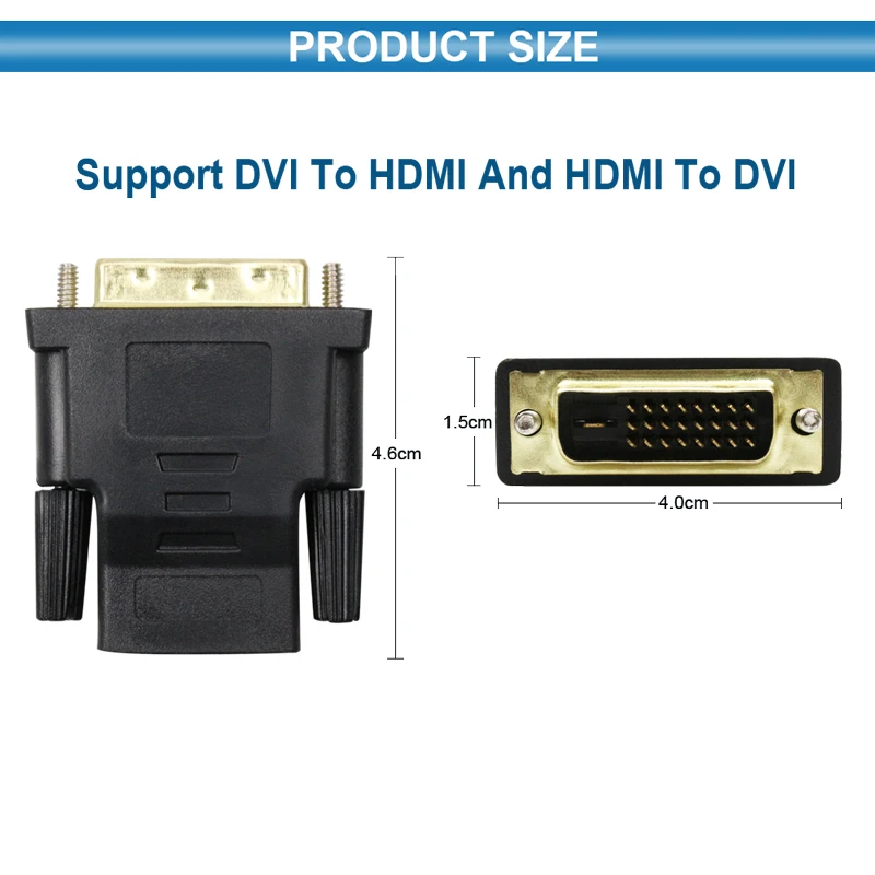 24k позолоченный штекер к женскому HDMI дви кабель конвертер 1080P для HDTV проектор монитор DVI 24+ 1 к HDMI адаптер Кабели