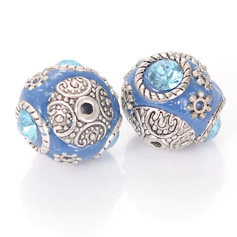 10 шт. Стразы ручной работы с кристаллами античный серебряный сплав индонезийский