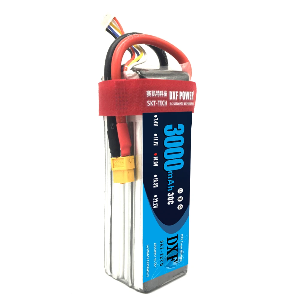 2017 DXF мощный высококачественный lipo аккумулятор 14 8 v 3000mAh 4S 30C для rc вертолета