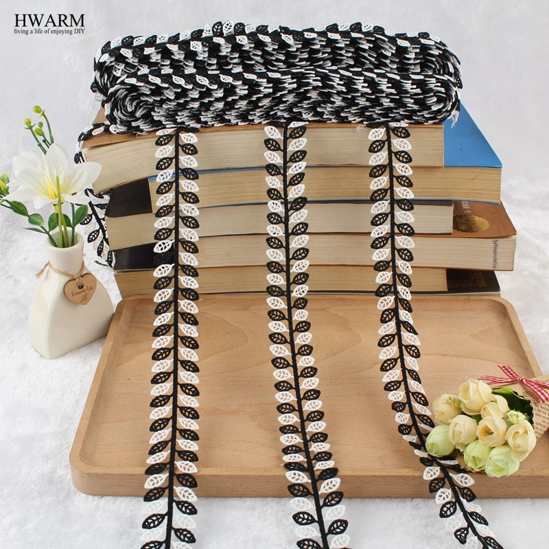 

14yard 3.3cm african lace fabric ribbon trim wedding decoration for home New garment accessories leaf pattern high quality laces