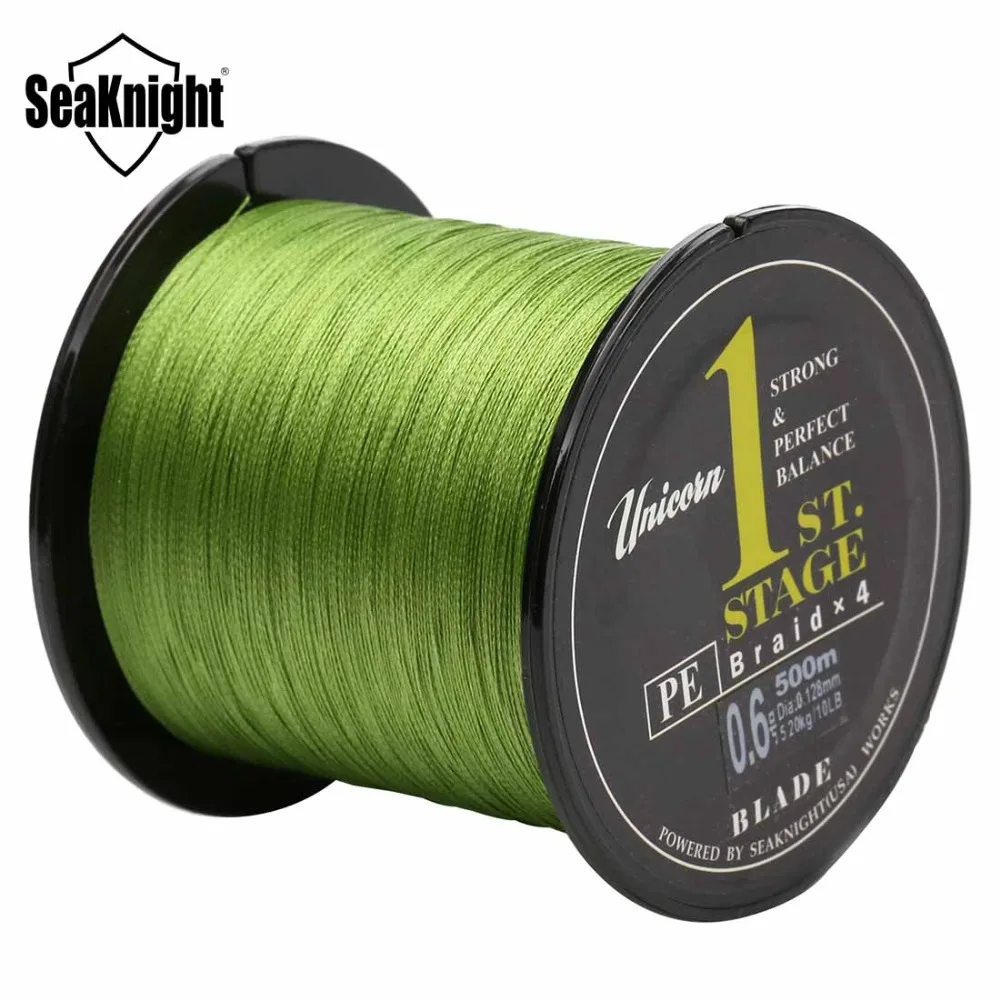 SeaKnight плетеная леска 4 нити 500 m лезвие PE лески 8 10 20 30 40 60LB Multifilament Линия рыболовные