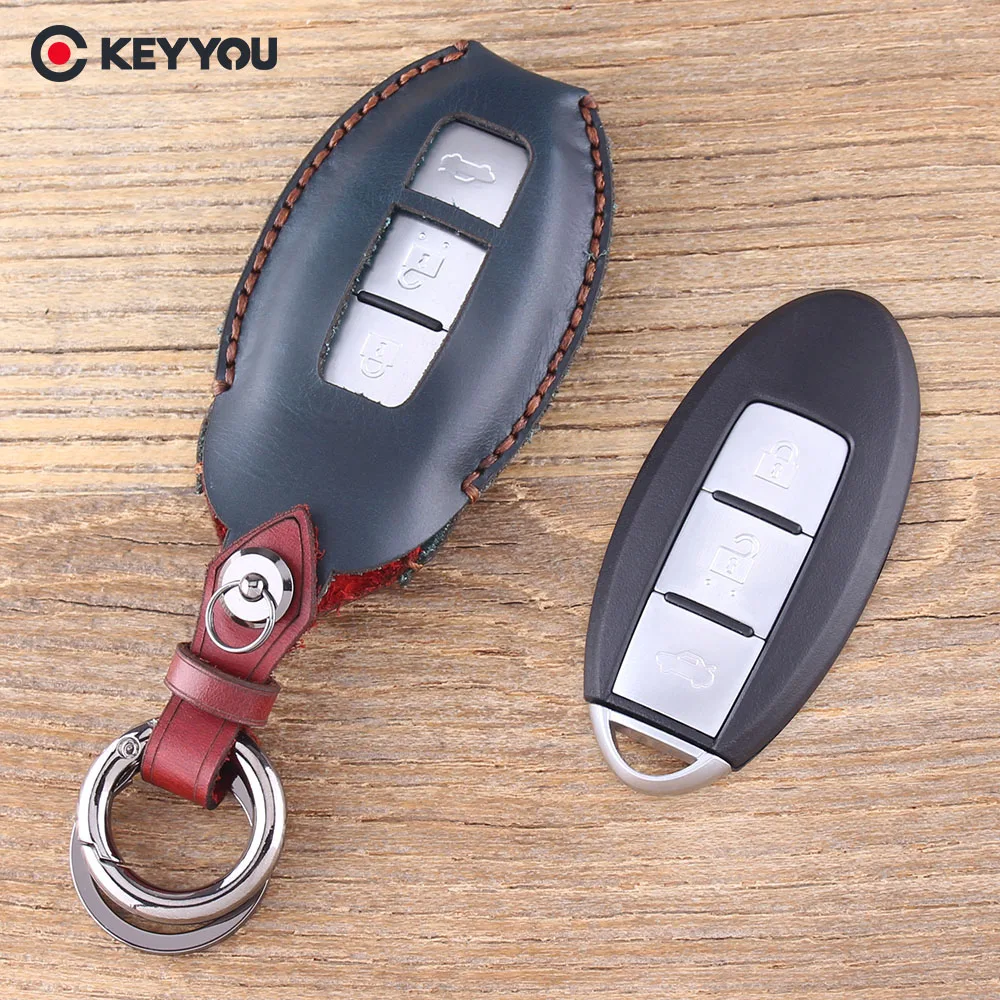 Кожаный чехол KEYYOU для ключа от автомобиля с дистанционным управлением Nissan Motorola