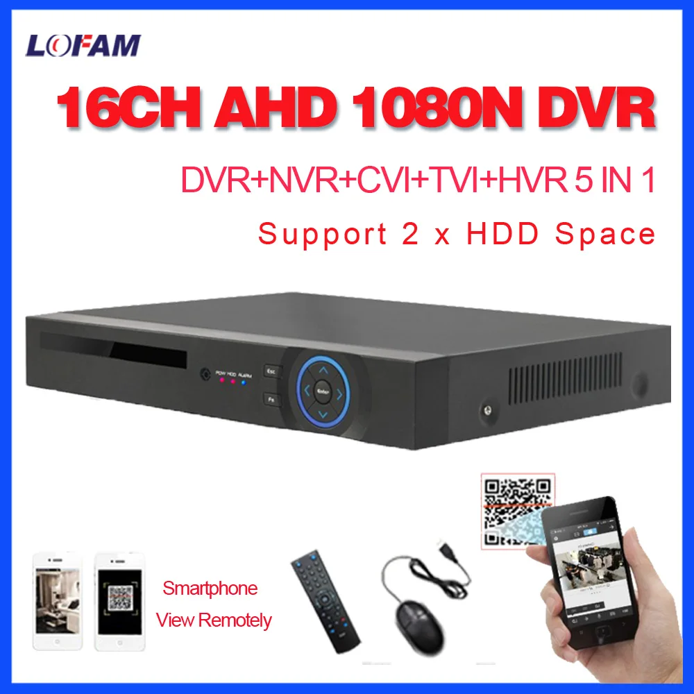 LOFAM видеонаблюдение система видеонаблюдения 16ch AHD 1080N security h.264 DVR HDMI 1080P 16 канальный