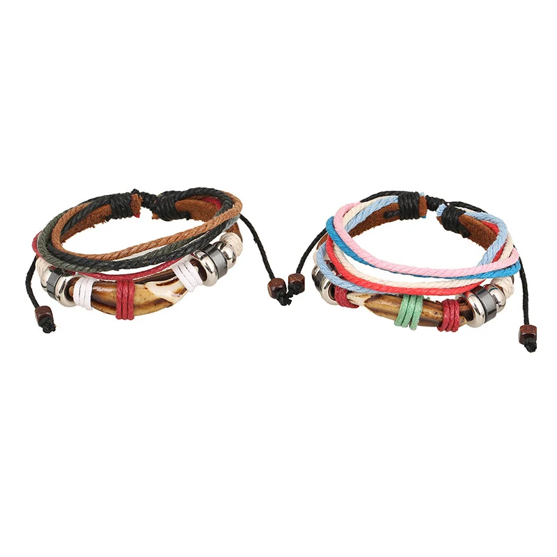 Ювелирные изделия для влюбленных многослойные кожаные браслеты из смолы