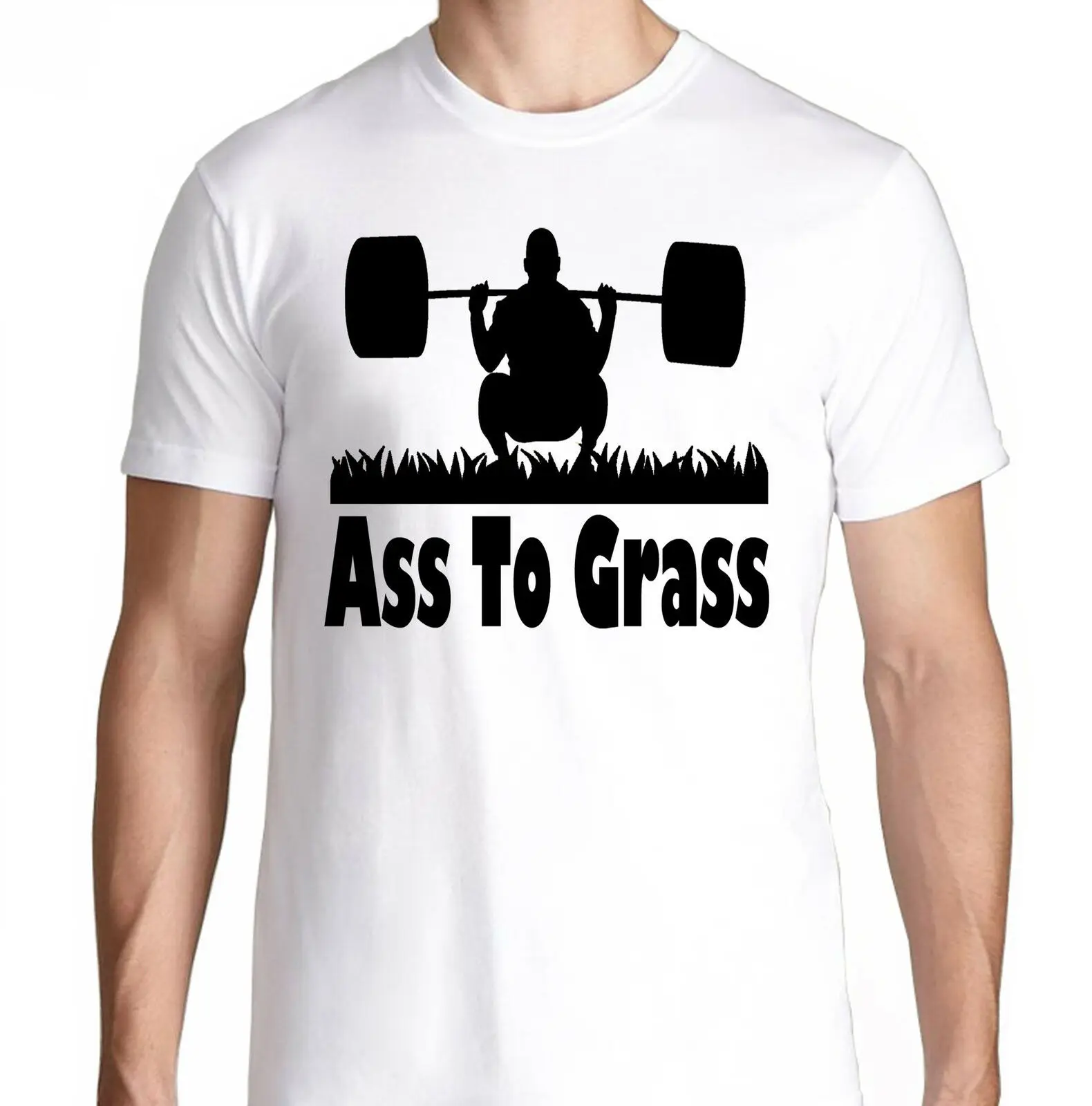 Ass To Grass Gym Funny Squat Leg Health Running Workout Train T Shirt 2019 Men Fashion Cool Summer Streetwear | Мужская одежда