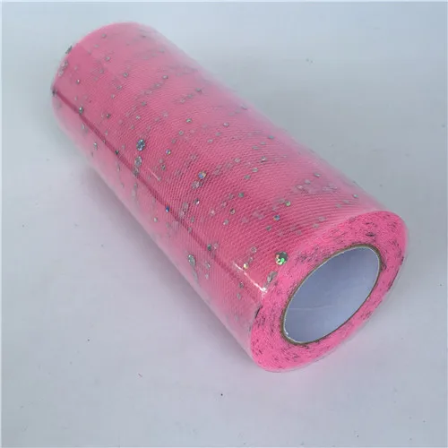Deep pink-47-25y 25 ярдов/партия) 15 см блестящие конфетти тюль сетка рулон катушки пачка Pom мягкий сквин Тюль Ткань DIY Свадьба День рождения украшение стола - Цвет: Deep pink-47-25y