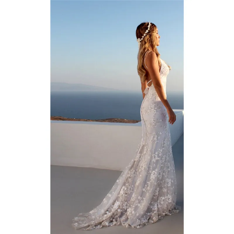 HANZANGL Mermaid Gown 2019 Women Maxi Dress Prom Party Dresses Mesh Embroidery Backless Sexy Long Evening Wedding Vestidos | Женская