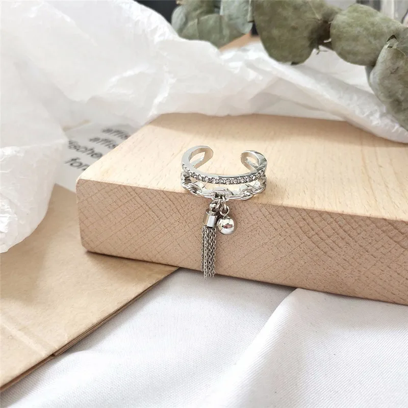 Серебряное этническое кольцо с подвеской и кисточкой, Женские Ювелирные изделия, Анель для девушки, подарок, металлические ретро кольца, X7-M2