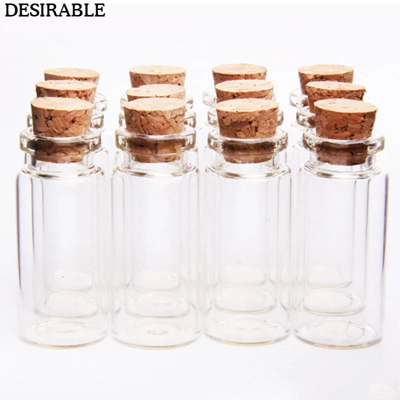 10Pcs 10ml  Wish Bottles Tiny Small Empty Clear Cork Glass Bottles Vials For  Holiday Wedding Home Decoration Christmas Gifts