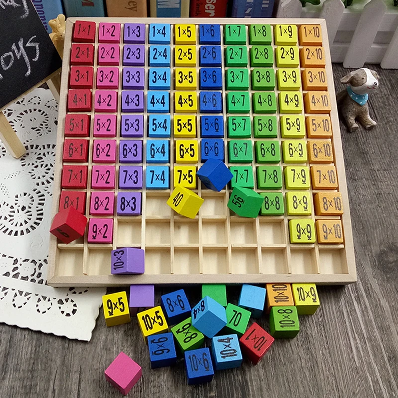Монтессори Обучающие деревянные игрушки для детские игрушки 99 таблица умножения Математика арифметические учебные пособия детей Подарки