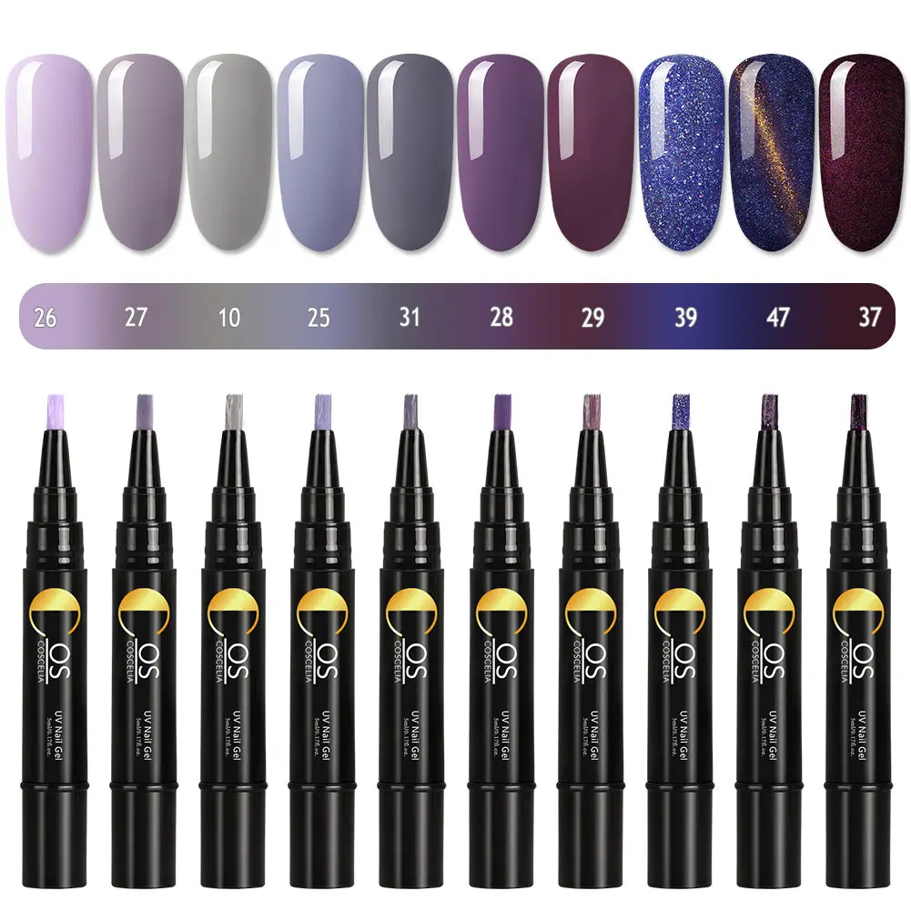 10PC SET 2 COSCELIA 10/20 шт. Гель-лак one step комплект 3 в 1 гель для ногтей, био-Гели Soak Off Гель для ногтей УФ Гель-лак для ногтей, гелевая ручка с блестками без необходимы вещи наивысшего Базовое покрытие - Цвет: 10PC SET 2