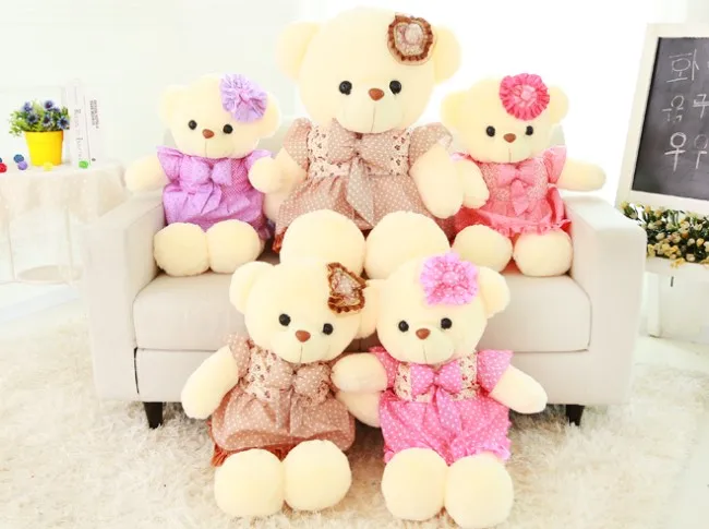 60 см/80 см одетый плюшевый медведь плюшевая подушка для девочки огромный набитая