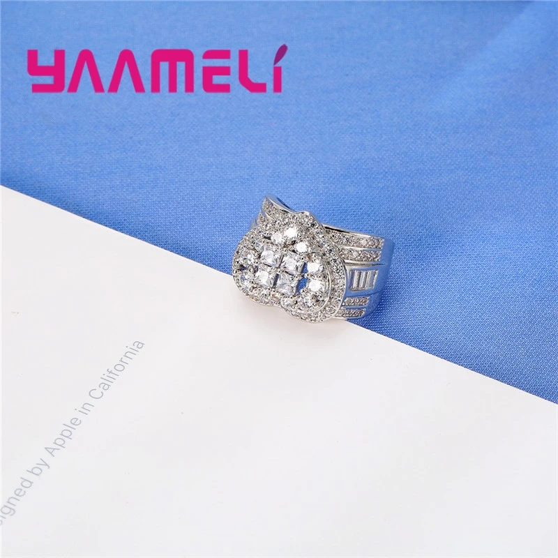 Хороший подарок на день Святого Валентина тонкой 925 пробы серебро Ясно Циркон в