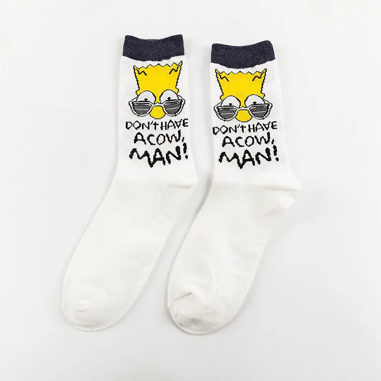 01 Модные женские забавные носки с героями мультфильма Симпсоны Kawaii корейские японские пушистые носки милые рождественские носки уличная одежда нижнее белье - Цвет: 01