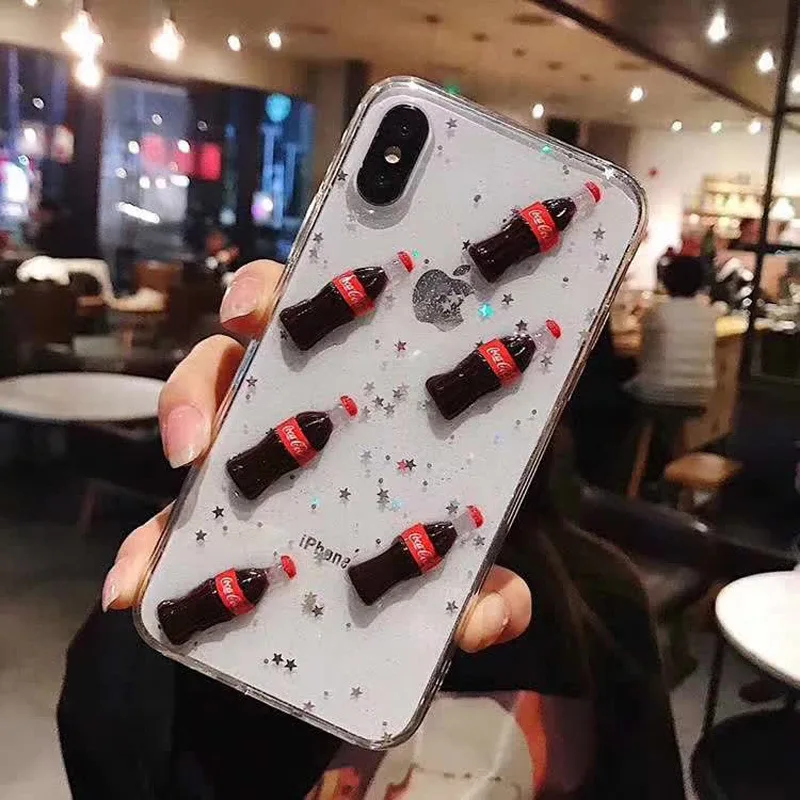 3D Вьетнамки колы бутылки напитков для iphone x Max чехол apple XR/8 plus drop case |