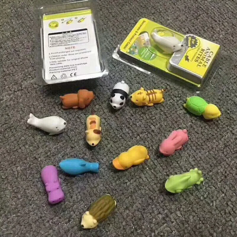 Мультфильм животных укус USB защитный кабель организатор линии передачи данных