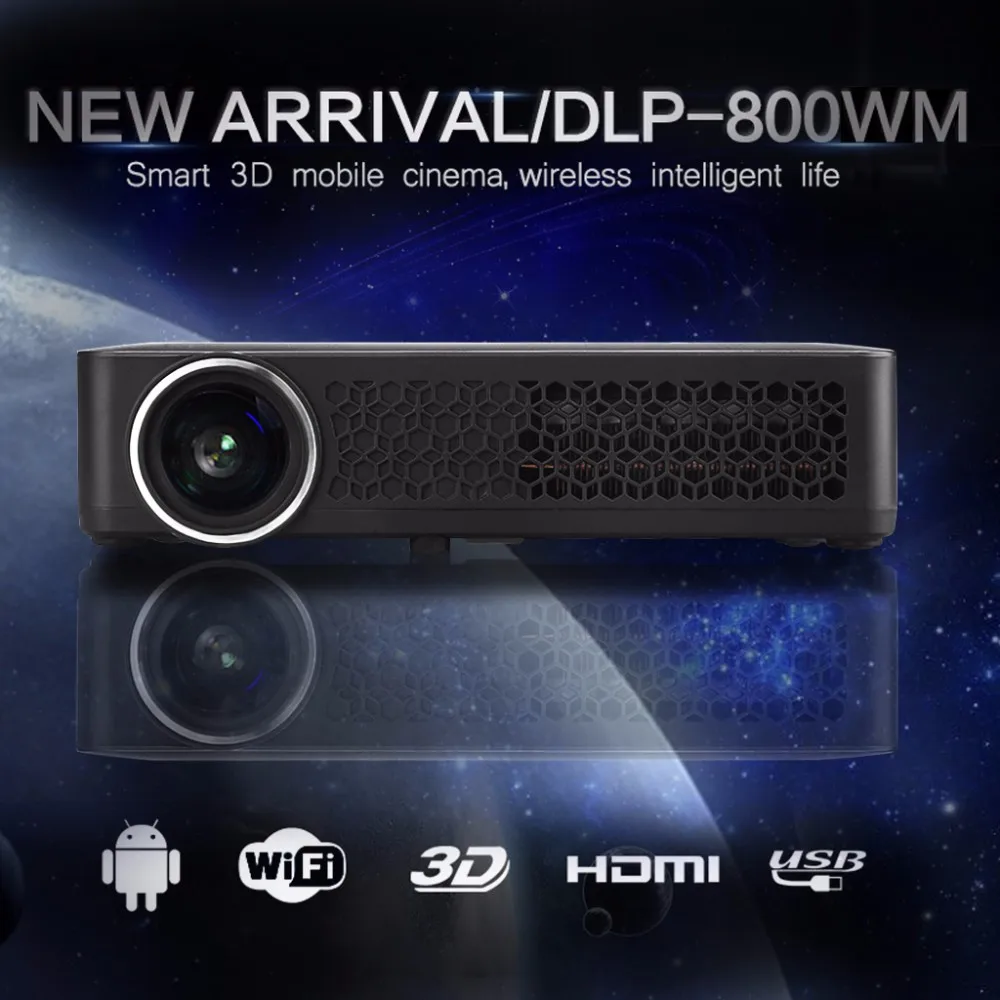 Excelvan DLP800W DLP проектор Android 4,4 OS 1280*800 разрешение 400Ansi поддержка 1080p бизнес-конференции домашний кинотеатр проектор