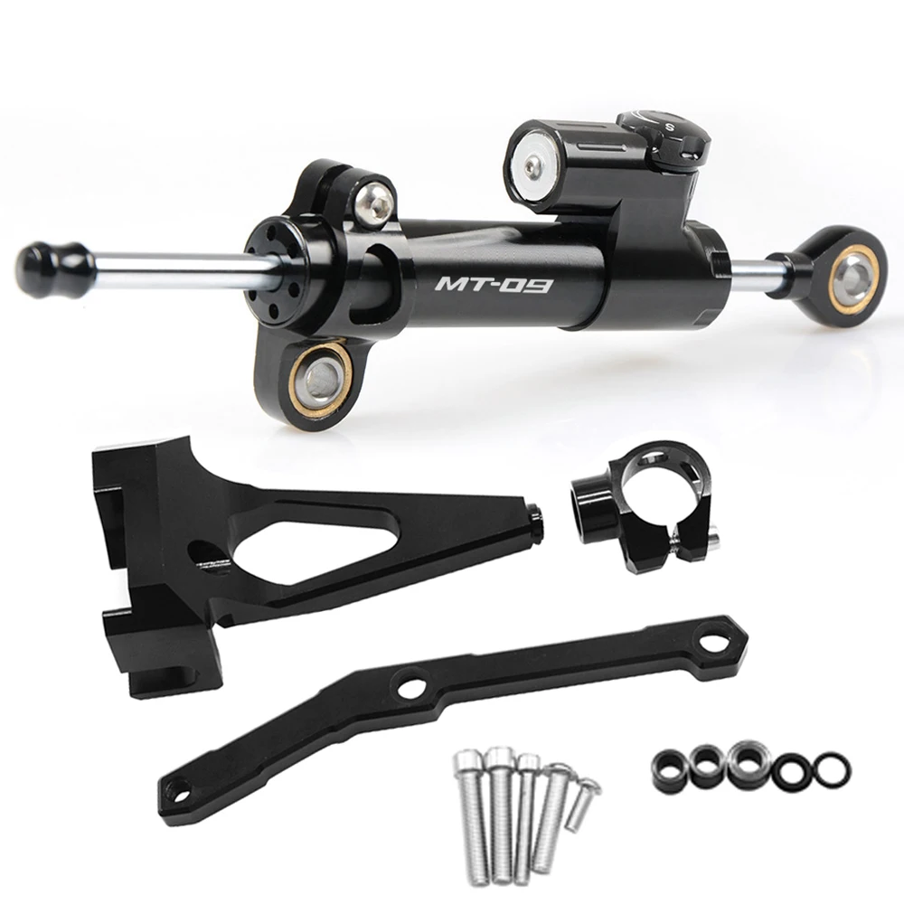 BK-BK-BK-MT09 Steering рулевой Стабилизатор демпфер кронштейн крепление мотоцикла для YAMAHA mtmt09 MT FZ 09 FZ09 FZ-09 2013 - Цвет: BK-BK-BK-MT09
