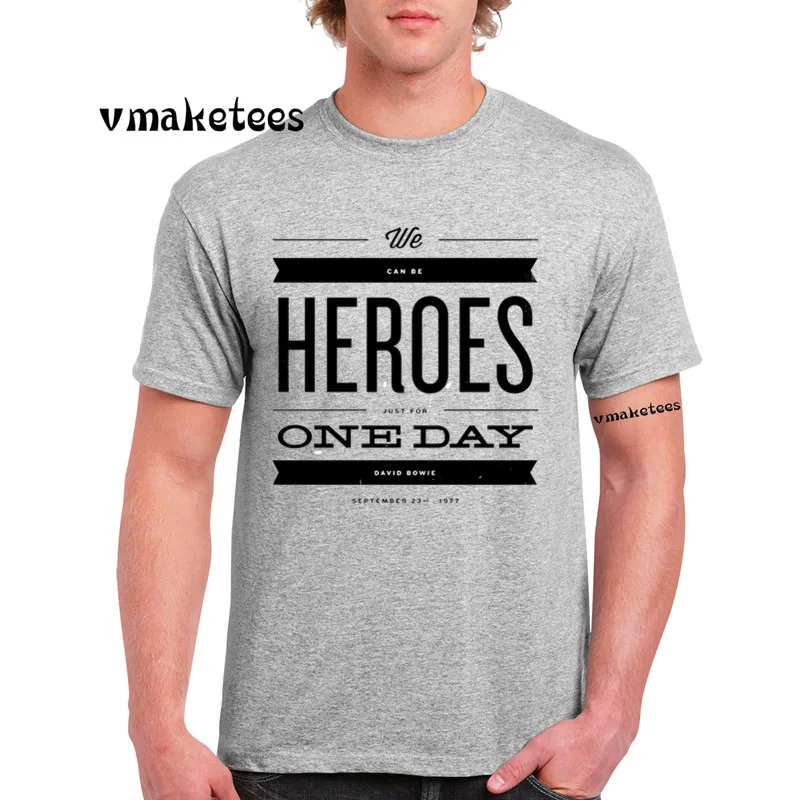 Фото Мужская футболка с принтом Дэвида Боуи мы можем быть героями - купить