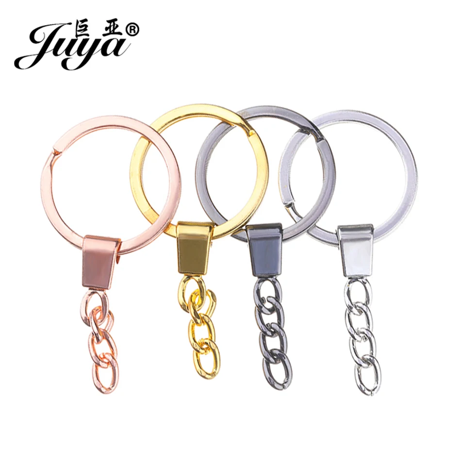 

10pcs/lot Key Ring Chain Bag Pendant 50mm Long Round Split Keychain Keyrings For Jewelry Making Handmade Accessories Wholesale