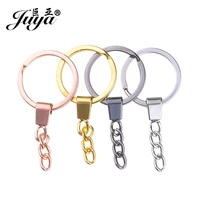 10pcslot key ring chain bag pendant 50mm long round split keychain keyrings for jewelry making handmade accessories wholesale