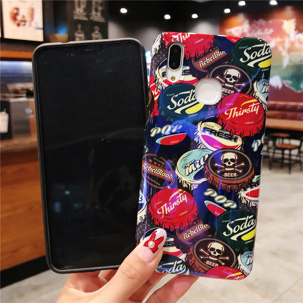Case For iPhone X XS MAX XR Japanese Street Trend 3D Relief Painted Beer Drink Phone 6s 7 8 Plus Blue Light |