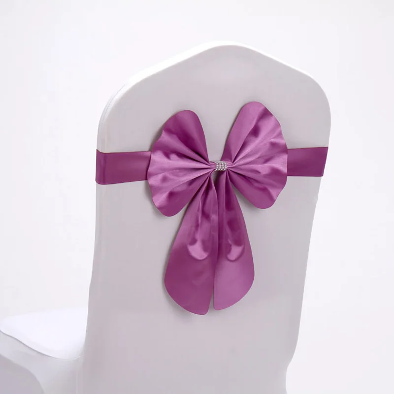 Высокое качество 50 шт./лот галстук бабочка кожаная атласная лента на стул ленты