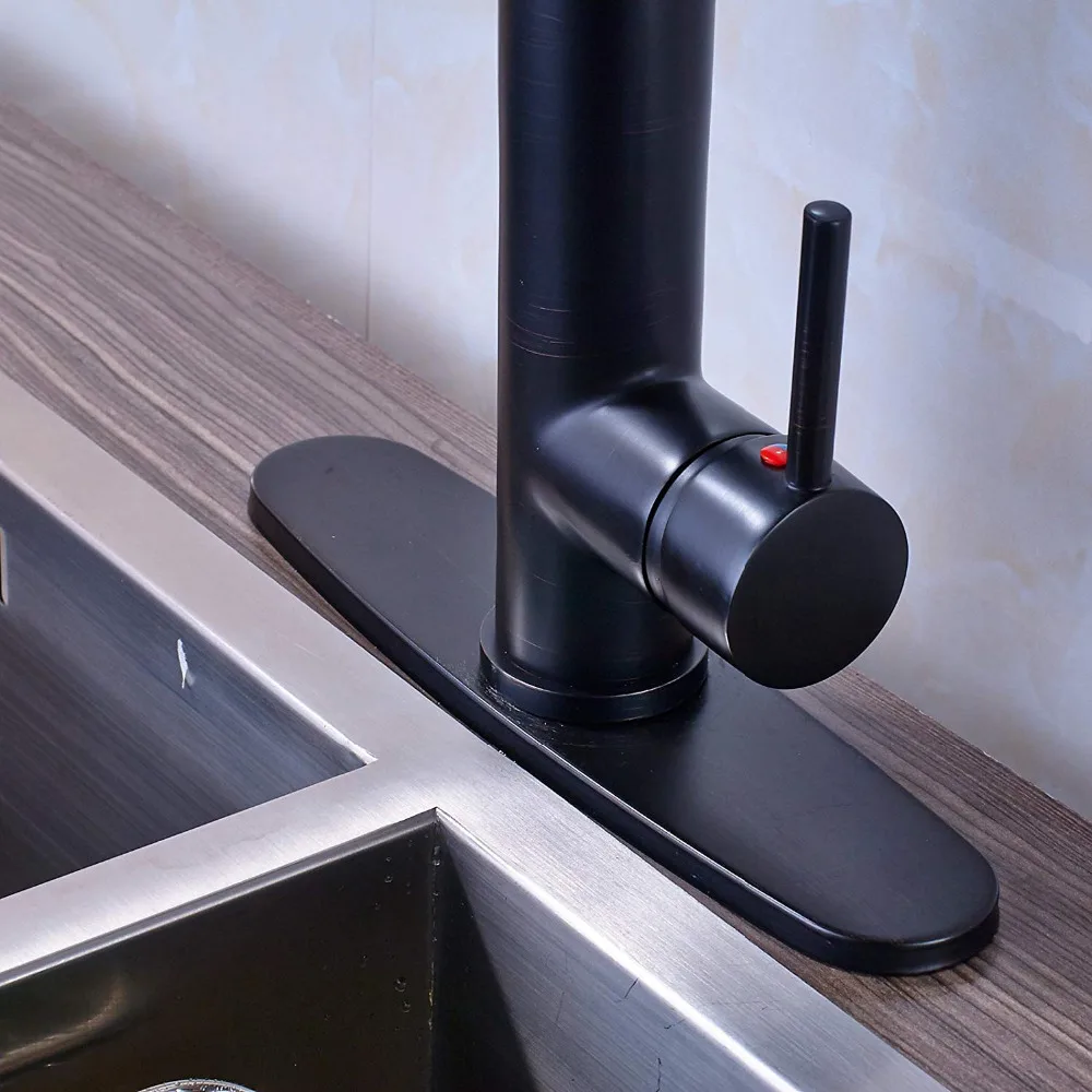 Bright Chrome Spring Pull Down Kitchen Faucet Hands Free Sprayer Head with Lock Hot cold Water Kitchen Mixer Tap Swivel Spout