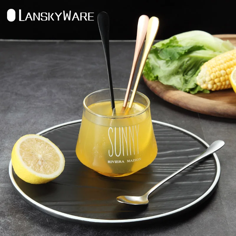 2 шт./компл. цветная кофейная ложка из нержавеющей стали с длинной ручкой