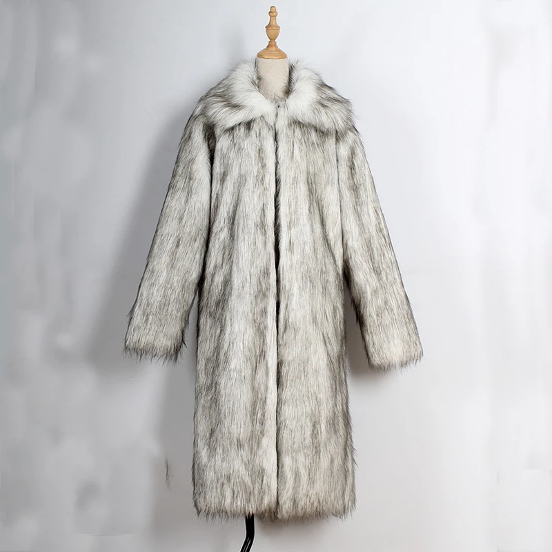 Женское длинное пушистое Пальто b элегантная теплая облегающая куртка из