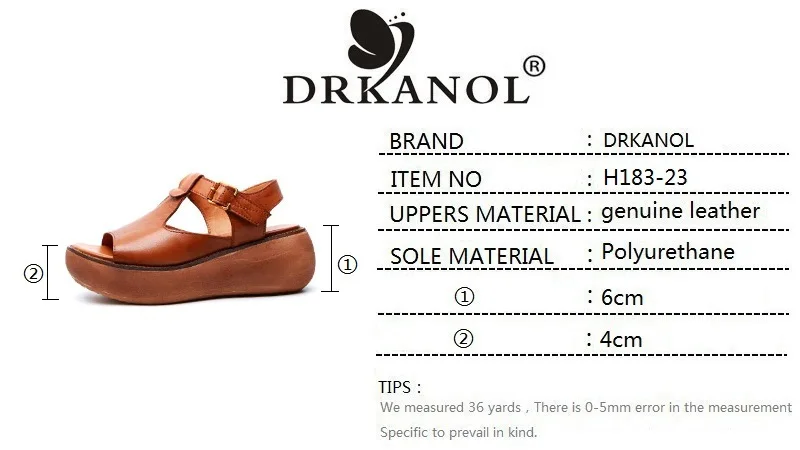 DRKANOL/ г.; босоножки; женская летняя обувь; женские сандалии-гладиаторы с открытым носком; босоножки на танкетке; Босоножки на платформе в стиле ретро из натуральной коровьей кожи