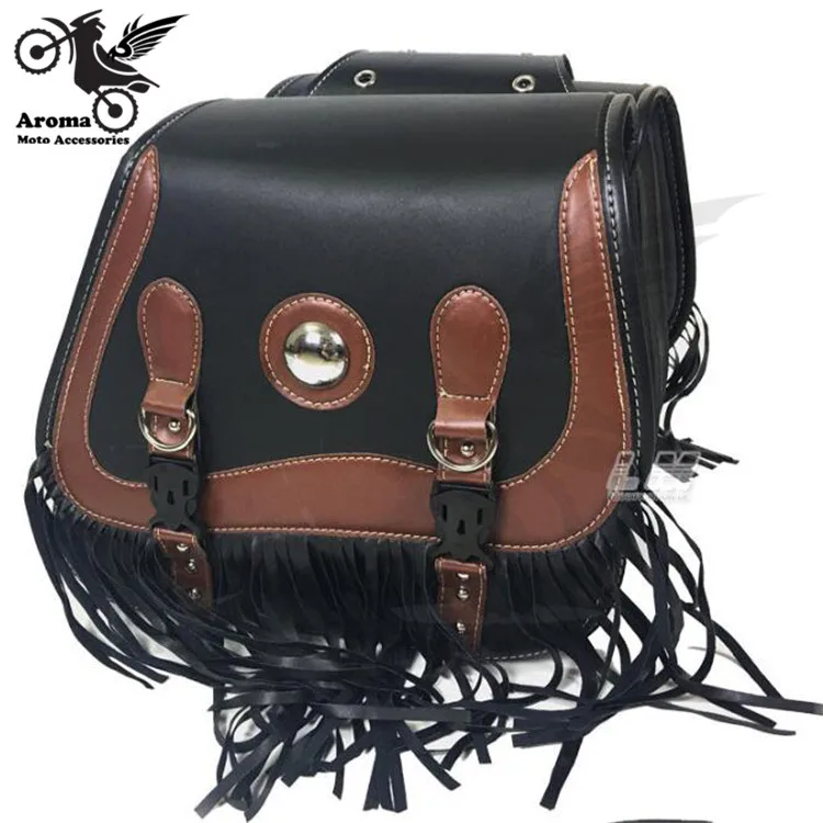 

1 Pair Motorcycle Saddlebags PU Leather Swingarm Bag Side outdoor Tool Bags Storage Tool Luggage Pannier Bags For Harley