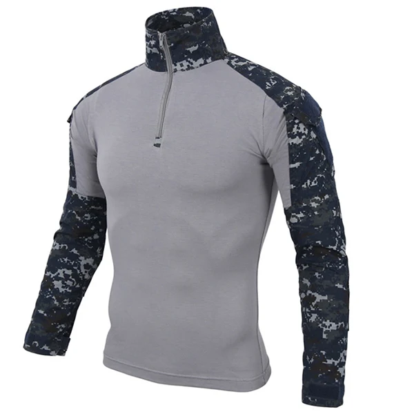 Ocean Digital S-5XL, большие размеры, тактическая рубашка, Униформа, уличная камуфляжная боевая одежда, походные тренировочные Топы в стиле милитари, рубашка с длинным рукавом в армейском стиле - Цвет: Ocean Digital