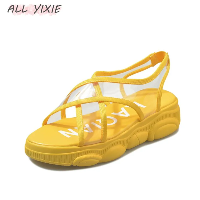 Женские Прозрачные Сандалии ALL YIXIE2019 летние повседневные пляжные сандалии с