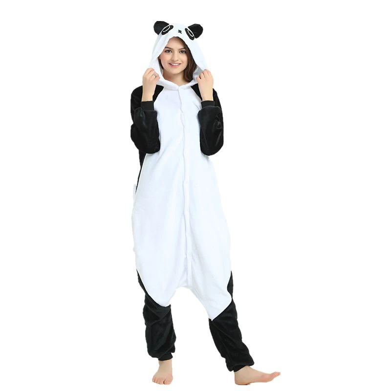 Милый фланелевый комбинезон Kungfu Panda Kigurumi для костюмированной вечеринки теплый