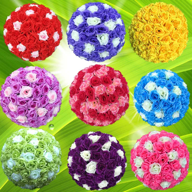 10 &quot25 см Искусственный цветок ручной работы Шелковые Розы целование Висящий Шар