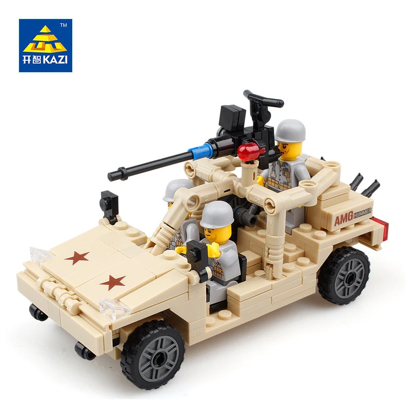 Военные строительные блоки KAZI военные войны оружие автомобиль игрушки мальчик