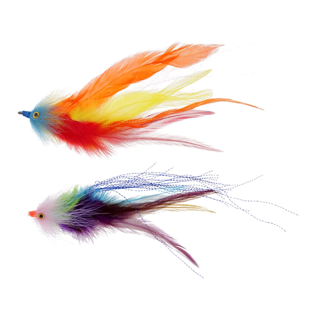 2 шт. мушек для ловли нахлыстом большой стример ассортимент яркие Цвета бас