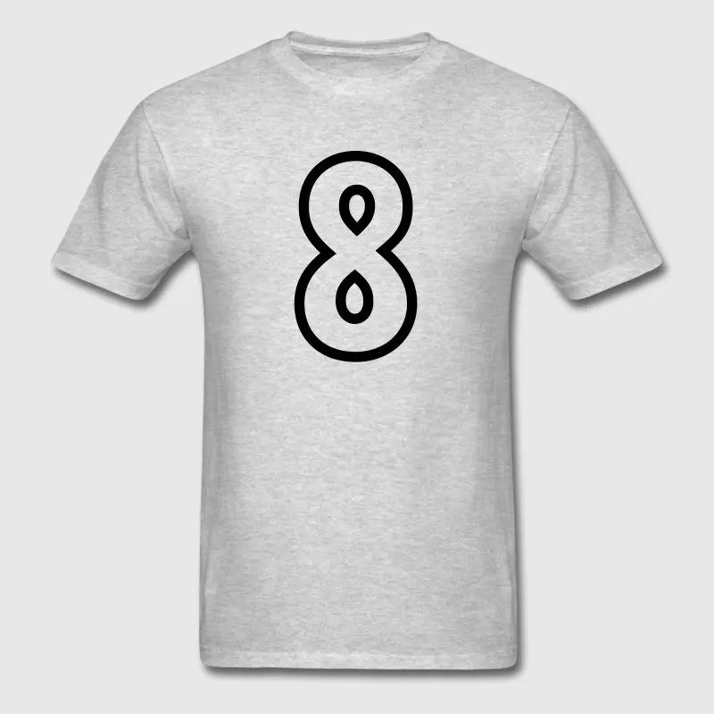 Новая мода футболка для Для мужчин Homme сгущенное номер 8 контур футболки S 3xl